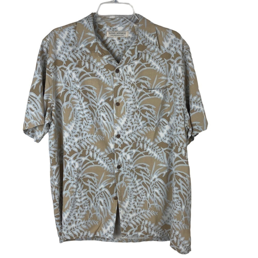 Island Republic men’s 100% silk button down shirt size XL